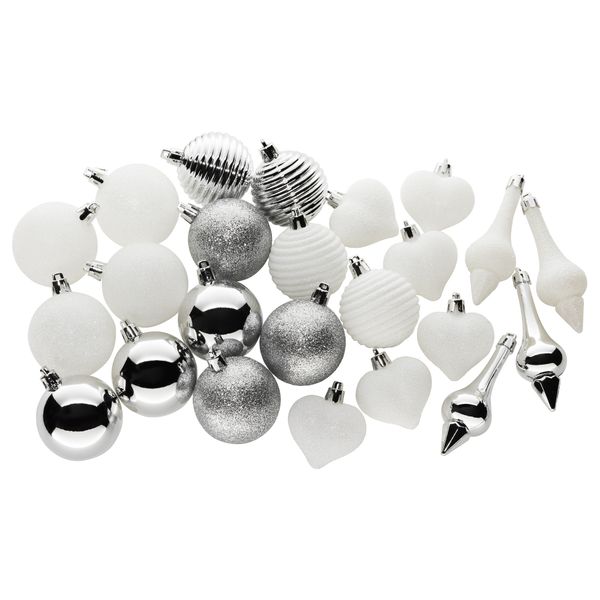 Подвесные украшения, 24 предмета ВИНТЕР 2017, белый, серебристый - фото 1