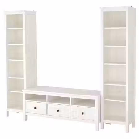 HEMNES Шкаф для ТВ, комбинация - белая морилка 245x197 см
