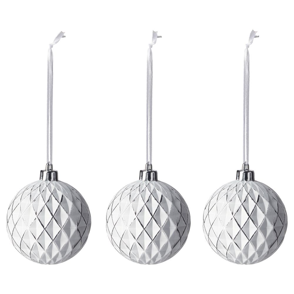 Украшение, шар ВИНТЕР 2016, белый, серебристый (7 см) - фото 1