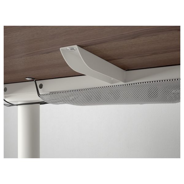 Угловой письменный стол левосторонний трансформер БЕКАНТ, серый, белый (160x110 см) - фото 4