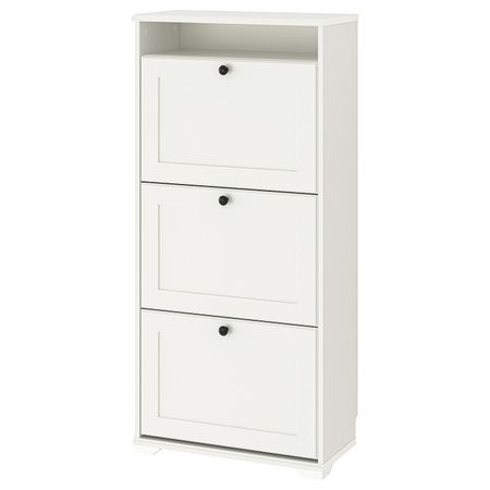 Галошница, 3 отделения, белый 61x30x130 см IKEA BRUSALI БРУСАЛИ 304.803.95