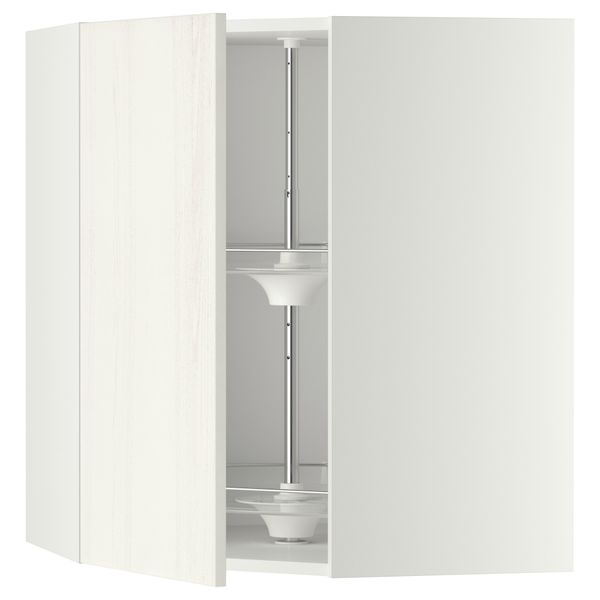 Угловой навесной шкаф с вращающейся секцией МЕТОД, белый, Росдаль белый - схема-чертеж с размерами