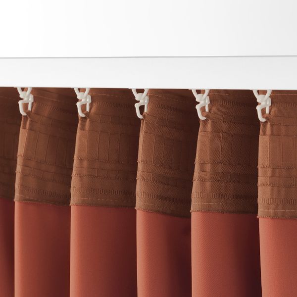 Гардины, блокирующие свет, 2 шт., красно-коричневый 145x300 см IKEA MAJGULL МАЙГУЛЛ 505.178.97 - фото 5