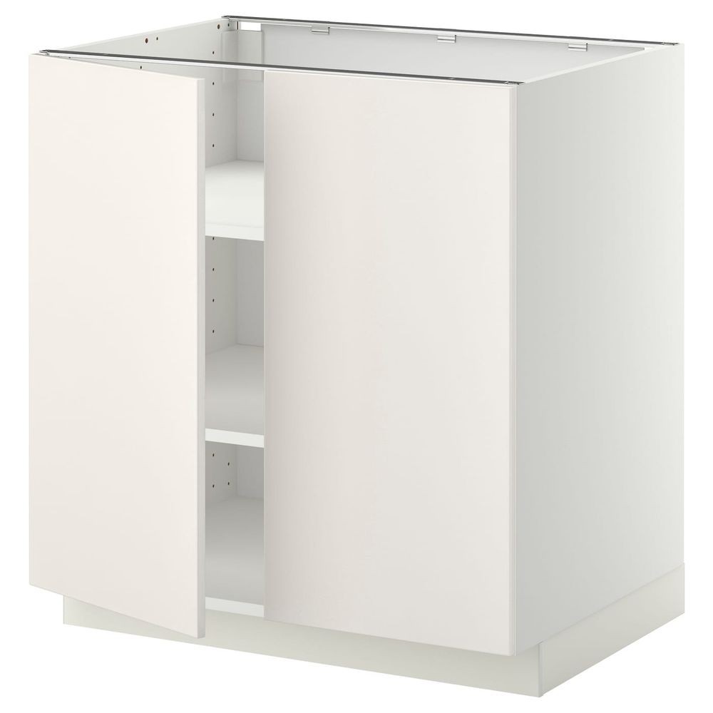 Напольный шкаф с полками/2двери, белый/Веддинге белый 80x60 см IKEA METOD МЕТОД 692.257.85 - схема-чертеж с размерами