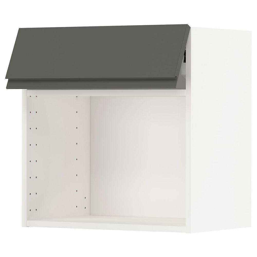 Навесной шкаф для СВЧ-печи, белый/Воксторп темно-серый 60x60 см IKEA МЕТОД 493.117.55 - схема-чертеж с размерами