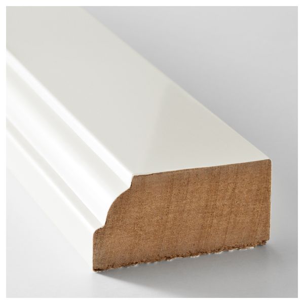 Карниз декоративный профилированный ФОРБЭТТРА, белый с оттенком (221x6 см) - схема-чертеж с размерами