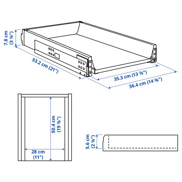 IKEA, дополнительный ракурс - схема-чертеж с размерами
