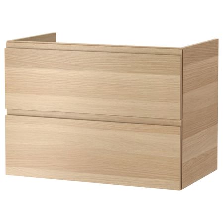 Шкаф для раковины с 2 ящ, под беленый дуб 80x47x58 см IKEA GODMORGON ГОДМОРГОН 603.809.12