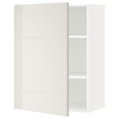 Шкаф навесной с полкой, белый/Рингульт светло-серый 60x80 см IKEA METOD МЕТОД 692.322.48