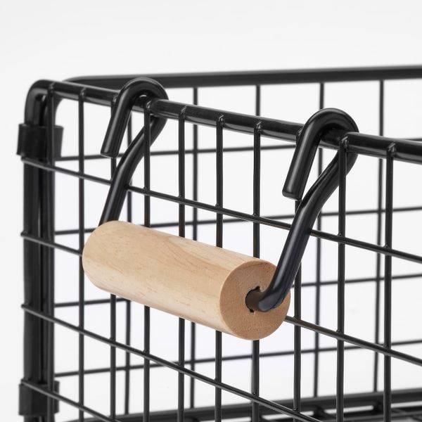 Проволочная корзина с ручками, черный 28x28x12 см IKEA NÄTADE НЭТАДЕ 805.039.31 - фото 2