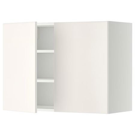 METOD Навесной шкаф с полками/2дверцы - белый/Veddinge белый 80x60 см
