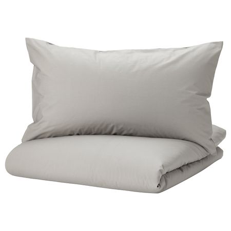 Пододеяльник и наволочка, серый/темно-серый 150x200/50x70 см IKEA STRANDTALL СТРАНДТАЛЛ 505.006.46