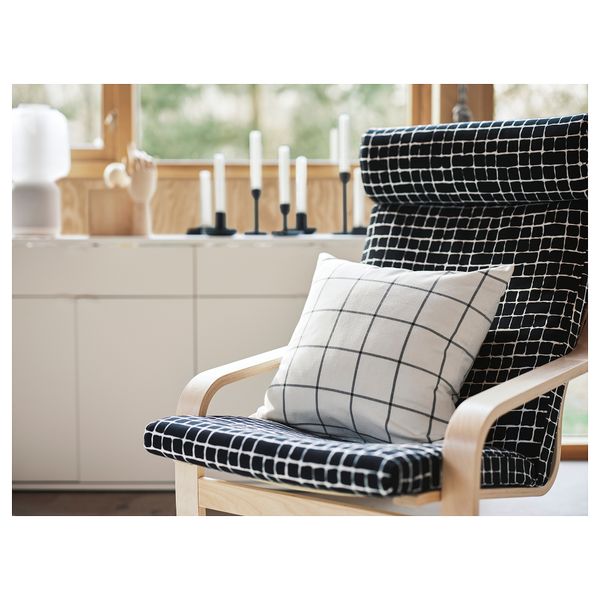Кресло, березовый шпон/Storudden белый, черный IKEA POÄNG 094.240.52 - фото 5