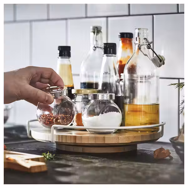 APTITLIG Поднос вращающийся - органайзер бамбук 28 см - фото 2