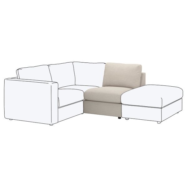 1-местная секция, Гуннаред бежевый IKEA ВИМЛЕ 892.201.07 - схема-чертеж с размерами