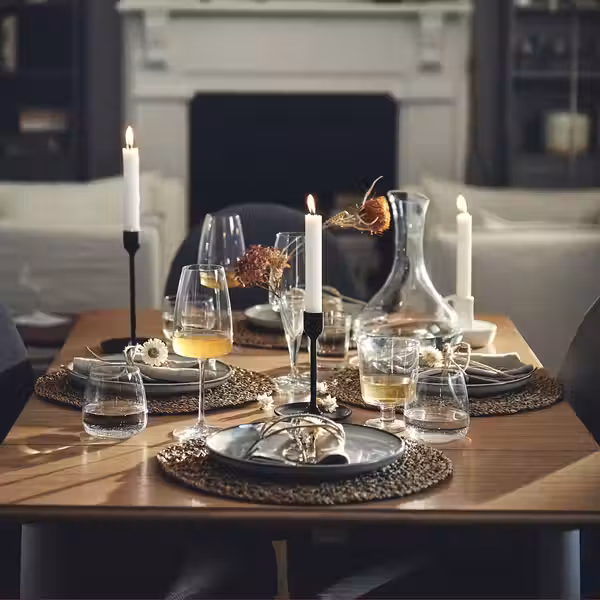 DANDERYD Стол c откидными полами - дубовый шпон/белый 74/134x80 см - фото 3