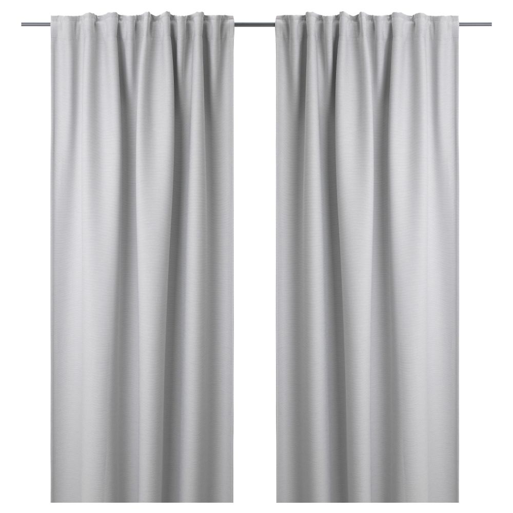 Гардины, 1 пара ВИЛБОРГ, светло-серый (145x300 см) - фото 1