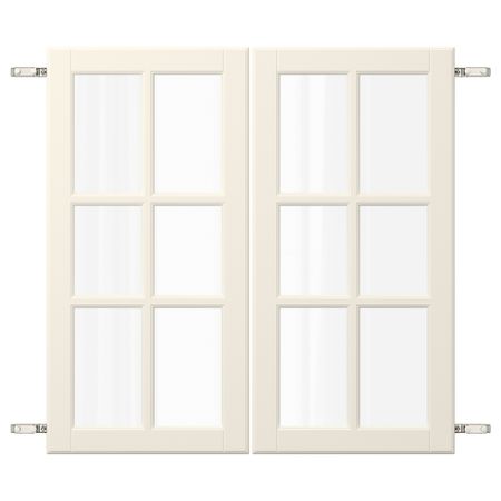Пара дверец с петлями, 80x80 см, белый с оттенком IKEA BODBYN БУДБИН 694.623.57