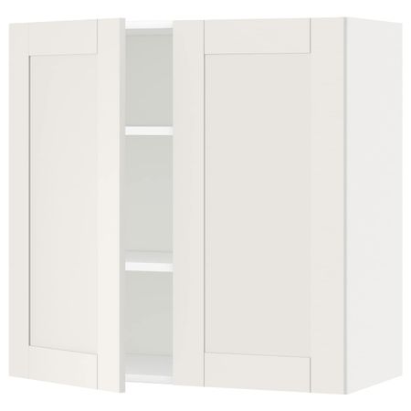 Навесной шкаф с полками/2дверцы, белый/Сэведаль белый 80x80 см IKEA METOD МЕТОД 994.458.99