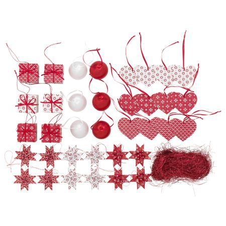 Набор подвесных украшений, 37 предметов ВИНТЕР 2015, красный