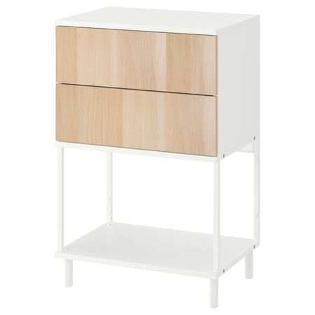 Комод с 2 ящиками, белый/Скрова беленый дуб IKEA OPPHUS ОПХУС 994.879.31