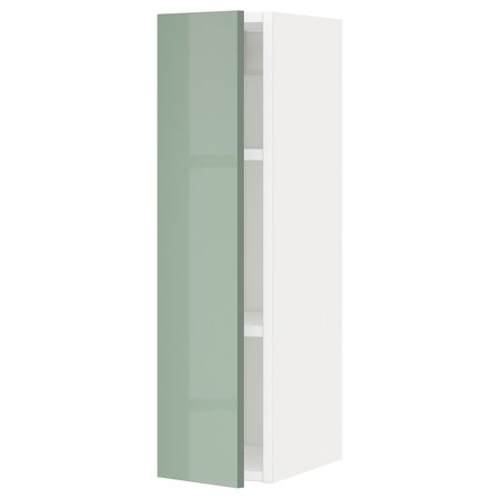 Шкаф навесной с полкой, белый, Калларп светло-зеленый, 20x80 см IKEA МЕТОД 692.249.98