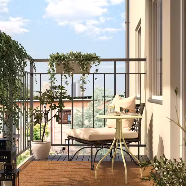 TÅNEBRO ТОНЕБРО Придиванный столик - д/дома/улицы/бледно-желтый 46 см - фото 4