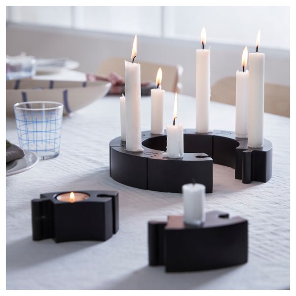 Подсвечник для свечи, греющей свечи, черный, 5 см IKEA ВЭРМЕР 904.406.17 - фото 3