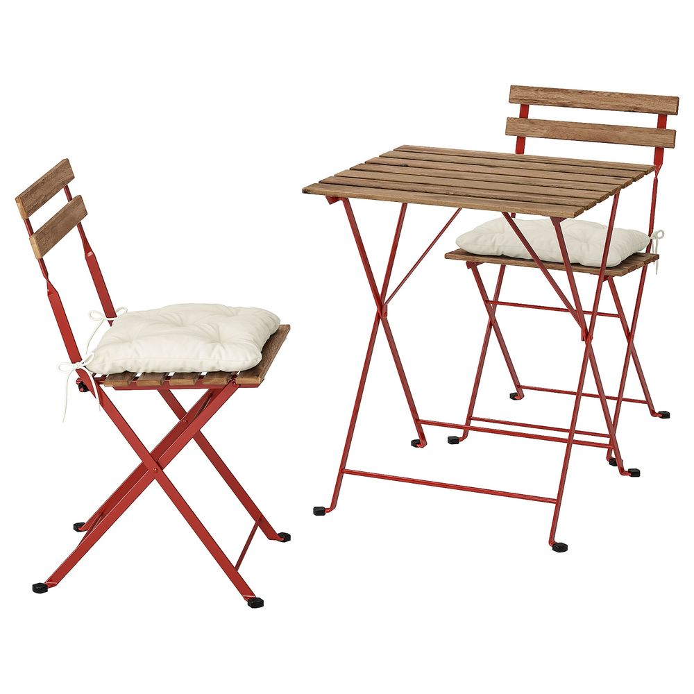 Стол+2стула,д/сада, красный/светло-коричневая морилка/Куддарна бежевый IKEA TÄRNÖ ТЭРНО 293.086.26 - фото 1