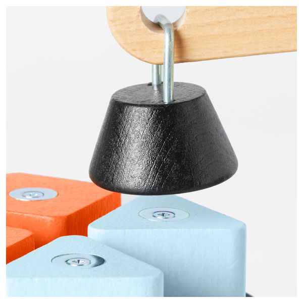 Подъёмный кран с кубиками МУЛА, разноцветный, бук - схема-чертеж с размерами