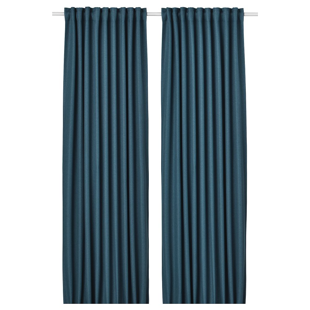 Затемняющие гардины, 2 шт., синий, 145x300 см IKEA ANNAKAJSA АННАКАЙСА 904.629.92 - фото 1