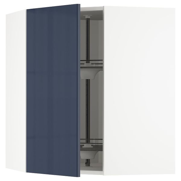 Угловой навесного шкаф с вращающейся секц, белый/Ерста черно-синий 68x80 см IKEA METOD МЕТОД 892.755.81 - схема-чертеж с размерами
