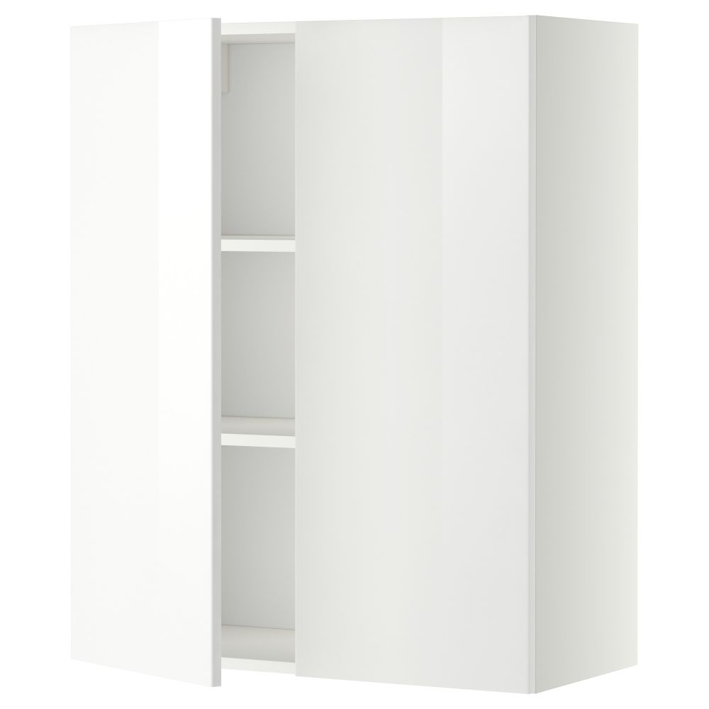 Навесной шкаф с полками, 2 дверцы МЕТОД, белый, Рингульт белый - схема-чертеж с размерами