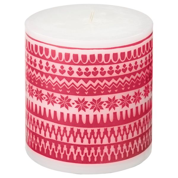 Неароматическая свеча формовая ВИНТЕР 2017, с рисунком, красный (10 см) - фото 1