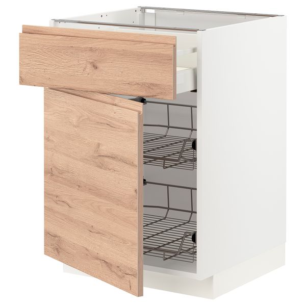 Напольный шкаф с проволочной корзиной, ящик, дверью, 60x60 cm IKEA METOD МЕТОД, MAXIMERA МАКСИМЕРА 994.557.70 - фото 2