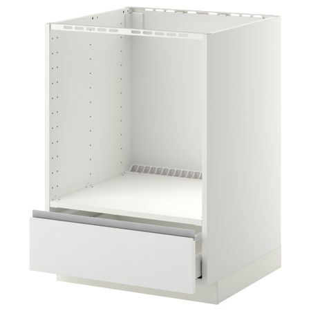 Напольный шкаф для духовки, с ящиком МЕТОД / МАКСИМЕРА, белый, Нодста белый (60x60 см)