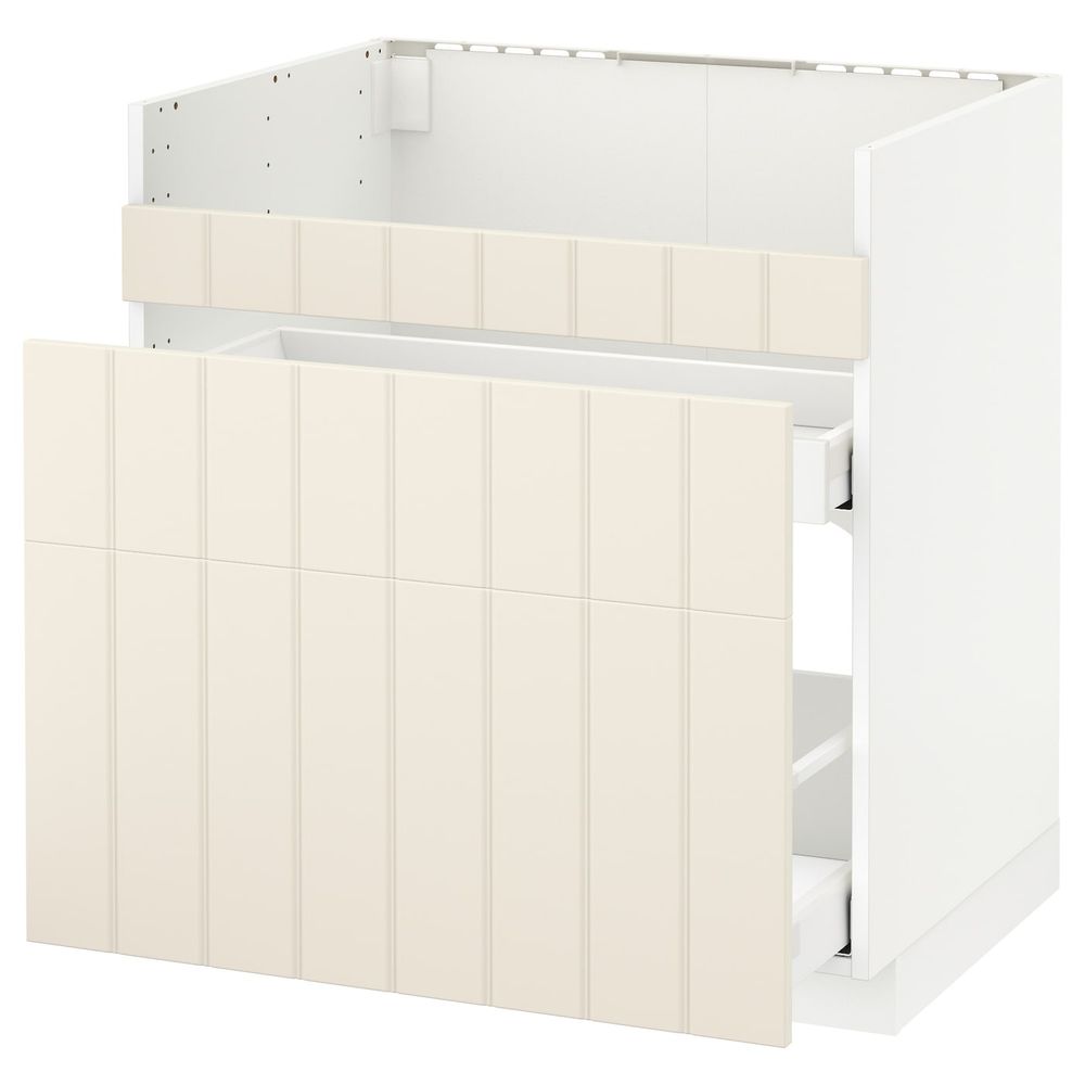 Напольный шкаф для мойки ХАВСЕН/3фасада/2ящ, белый/Хитарп белый с оттенком 80x60 см IKEA METOD МЕТОД 292.805.47 - схема-чертеж с размерами