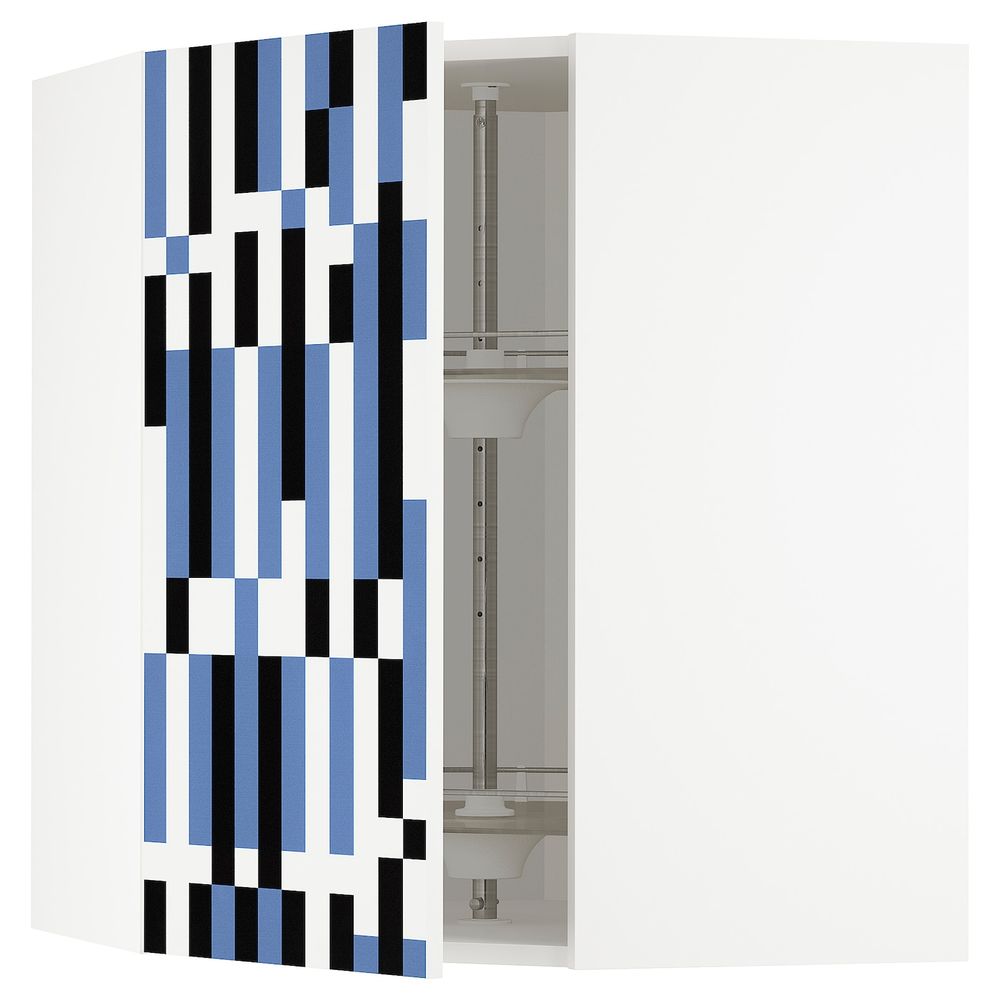 Угловой навесного шкаф с вращающейся секц, белый, Иттербин с печатным рисунком 68x80 см IKEA МЕТОД 192.870.97 - схема-чертеж с размерами