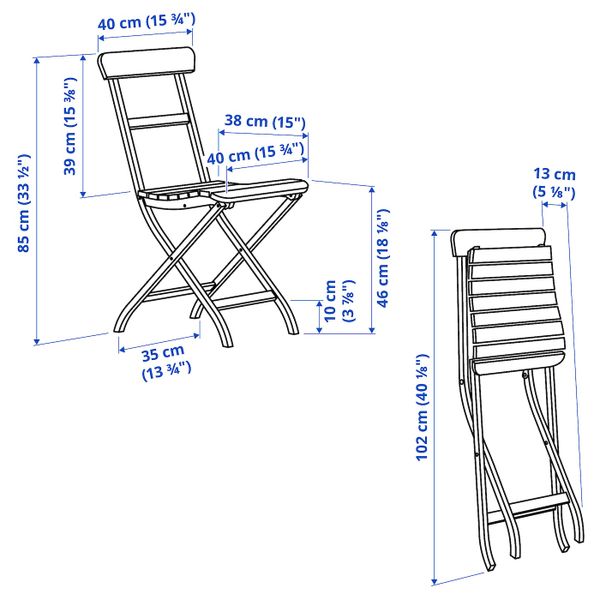 Садовый стул, складной белый IKEA MÄLARÖ МЭЛАРО 903.761.50 - фото 6