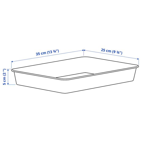 Органайзер, пластик/бежевый 25x35x5 см IKEA NOJIG НОЙИГ 804.770.41 - схема-чертеж с размерами
