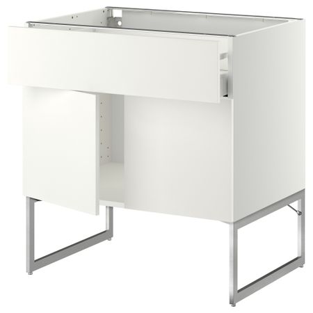 Напольный шкаф, полки, ящик, 2 двери МЕТОД / МАКСИМЕРА, белый, Хэггеби белый