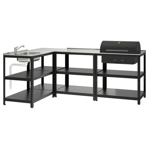 GRILLSKÄR Кухонная мойка/угольн гриль,д/улицы - нержавеющ сталь 233x147 см