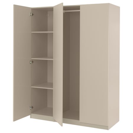 Гардероб, комбинация, 150x60x201 см, серо-бежевый, серо-бежевый IKEA PAX ПАКС, FORSAND ФОРСАНД 194.297.23