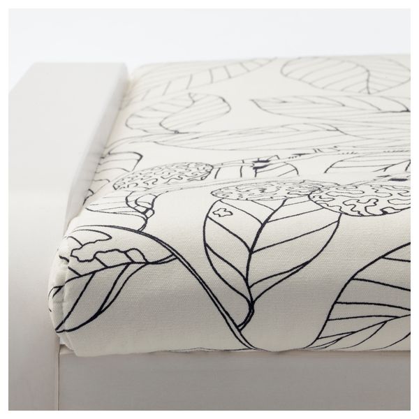 Табурет для ног ПОЭНГ, белый, Висланда черный/белый - схема-чертеж с размерами