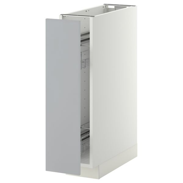 Напольный шкаф, выдвижной внутрений элемент МЕТОД, белый, Веддинге серый (20x60 см) - схема-чертеж с размерами