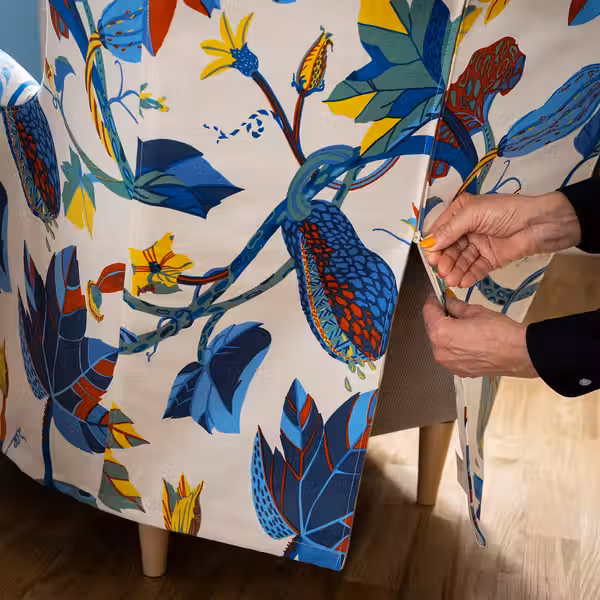 STRANDMON Чехол для кресла с подголовником - схема-чертеж с размерами