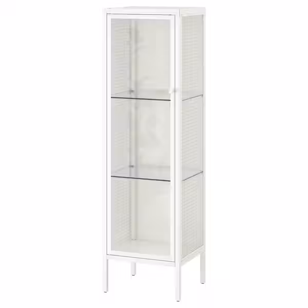 BAGGEBO Шкаф-витрина - металлический/белый 34x30x116 см - фото 1