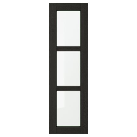 Стеклянная дверь, черная морилка 30x100 см IKEA LERHYTTAN ЛЕРХЮТТАН 703.565.15