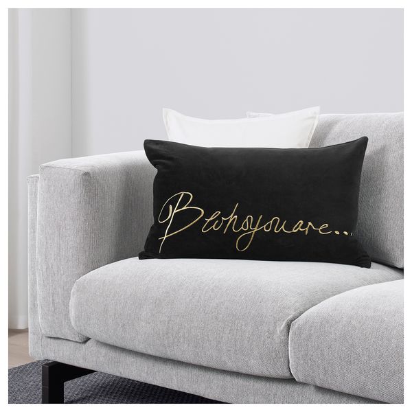 Чехол на подушку ОМЕДЕЛЬБАР, черный (65x40 см) - схема-чертеж с размерами