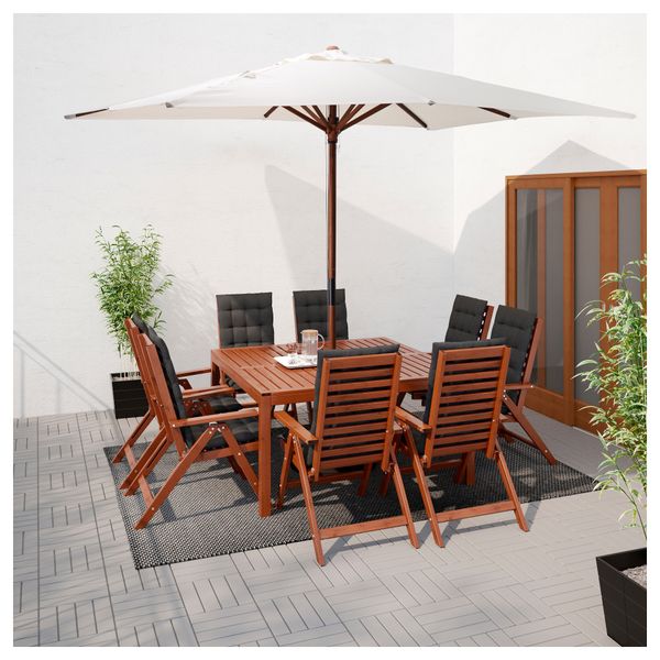 Зонт от солнца с опорой ЛОНГХОЛЬМЕН, бежевый, Гритэ темно-серый (300x250 см) - фото 2